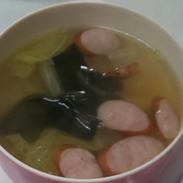 ウインナー☆わかめ☆白菜の中華スープ☆